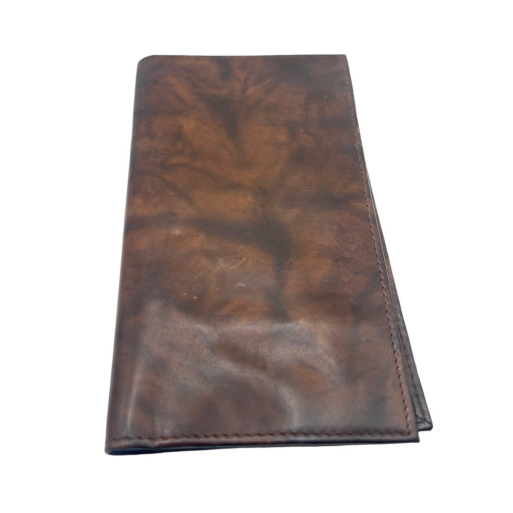 Rolfs Mens Brown‎ Marbled Genuine Leather Pocket Secretary Wallet 63257-21-0 NEW